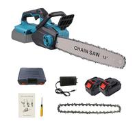 Tronçonneuse électrique sans balais de 30 cm pour Makita 21 V batterie, pour sécateur, arbres, tronçonneuse avec lubrificateur automatique et tension de chaîne sans outil, avec 2 batteries de 4000 mAh