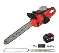 Tronçonneuse électrique sans fil 16 pouces, 21 volts, sans balais, alimentée par batterie 2000 watts, adaptée au jardinage et à la coupe de bois (Apportez une batterie)