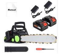 Tronçonneuse électrique sans fil 16 pouces - FIANAO - 1800W - 2 Chargeur et 2 batteries (4000mAH) - longueur coupe 40cm - 5,0kg