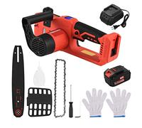 Tronçonneuse électrique sans fil 21V, 12 pouces, scie à chaîne portative, 4,0 ah, cisaille de taille branche Rechargeable,Machines efficaces(1 Battery)