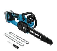 Tronçonneuse électrique sans fil de 30 cm compatible avec Makita 18 V (sans batterie) - Tronçonneuse sans fil - Scie à chaîne sans fil - 30 cm - Pour le travail du bois et le jardin - Bleu