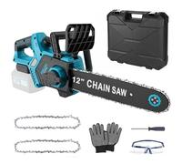 Tronçonneuse électrique sans fil de 30 cm compatible avec Makita 18 V (sans batterie) - Tronçonneuse sans fil - Scie à chaîne sans fil - 30 cm - Pour le travail du bois et le jardin