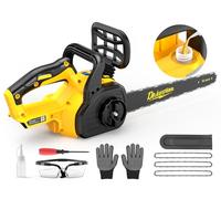 Tronçonneuse électrique sans fil de 40,6 cm compatible avec batterie Dewalt 20 V/60 V MAX (sans batterie), scie à chaîne sans balais, huileur automatique, 3 chaînes, tronçonneuse manuelle pour couper