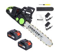 Tronçonneuse Électrique Sans Fil - FIANAO - 1800W Moteur Brushless Cuivre, Guide 16”, Double Batterie 4Ah, Lubrification