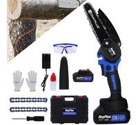 Tronçonneuse Électrique Sans Fil Mini Tronçonneuse Portative sans brosse de 6 pouces Légère pour la Coupe du Bois Coupe des Arbres