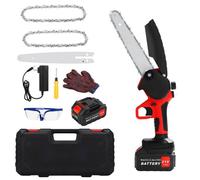 Tronçonneuse Électrique sans Fil - U - Mini Tronçonneuse 21V - 2 Chaînes 8 Pouces - 900W - Légère et Pratique