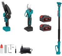 Tronçonneuse et élagueuse électrique, lame de 6 pouces, moteur sans balai ,2 batteries fiche EU