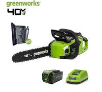 Tronçonneuse-Greenworks-sans balais 40 V professionnelle 20 m/s Guide-Anti-glissement-batterie et chargeur