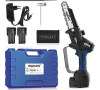 Tronçonneuse, moteur sans balais, légère et portable, CS-1S bleu, deux batteries, Tronçonneuse électrique