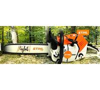 Tronçonneuse pour enfant de 40 cm, très réaliste avec mouvement de chaîne et sons réels, conçue par Stihl, produit original