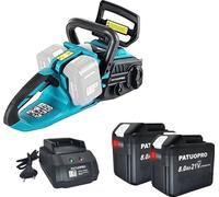 tronçonneuse sans fil 16 pouces, avec deux batteries 4,0 Ah, pompe à huile automatique, 2 batteries 8,0 Ah, EU