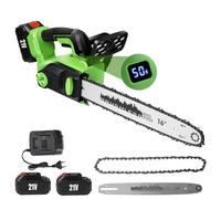 Tronçonneuse Sans Fil 16 Pouces Brushless Avec Affichage LCD De Batterie, 2200W, 2 Chaînes Et Guide, Réservoir D’Huile Automatique