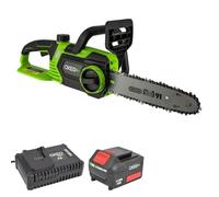 Tronçonneuse sans fil 18V - Longueur de coupe 23cm - Protection main - Etui de protection lame - Batterie 4Ah et chargeur 4A