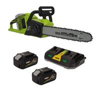 Tronçonneuse sans fil 40V + 2 batteries lithium 4Ah Guide Oregon lame 35 cm Moteur brushless + Chargeur double Rapide VITO