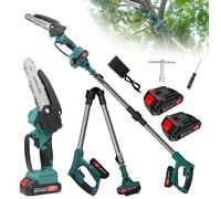 Tronçonneuse Sans Fil 6 Pouces Avec Perche Télescopique - Élagueuse Électrique 21V 2 Batteries Scie À Chaîne Portable Coupe Branche