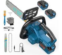 Tronçonneuse sans fil de 30,5 cm, tronçonneuse électrique compatible avec batterie Makita 18 V, moteur sans balais, lubrification automatique de la chaîne avec 2 batteries de 4,0 Ah et chargeur