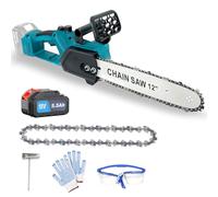 Tronçonneuse sans fil de rechange pour Makita - Tronçonneuse à une main - Avec 1 batterie de 5500 mAh - Tronçonneuse sans fil de 30,5 cm - Petite tronçonneuse manuelle pour couper les arbres