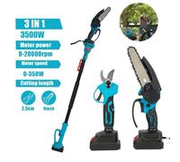 Tronçonneuse Sécateur électrique réglable 3 en 1 avec rallonge,Scie d'élagage le travail du bois, scie de jardin pour le débardage