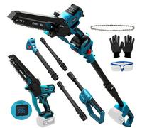 Tronçonneuse télescopique sans fil de 8 pouces compatible avec Makita 18 V, tronçonneuse professionnelle avec tige d'extension, hauteur de travail jusqu'à 4,5 m (longueur de la tige 2,5 m), idéale