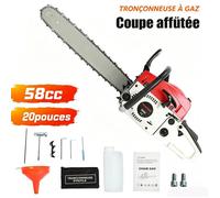 Tronçonneuse thermique - 2400 W - 58 cm³ - Haute efficacité - Guide de 50 cm - adapté pour la coupe du bois et l'élagage des arbres