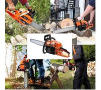 Tronçonneuse thermique totu - 45CM 52cc - deux chaînes - orange