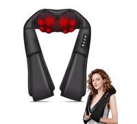 Trongle Appareil de massage Shiatsu 3D chauffant 2025 pour la nuque et les épaules pour soulager les douleurs au cou, au dos, à la taille, etc., avec adaptateur secteur et voiture, cadeau pour parents