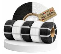 TRONICXL 10 kg - Compatible avec Bambu Lab - Filament PETG-HF - 10 x 1 kg - Compatible avec bobine vide Bambulab - Avec Notch pour AMS AMS2 P2S, H2D, H2S, X1C, P1S, A1, P1P, A1 mini blanc