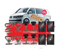 TronicXL 4 œillets d'arrimage, 4 vis, 4 plaques compatibles avec VW Bulli Bus T5 T6 T6.1 - Œillets de sécurité de charge - Kit de fixation Multivan - Accessoires de camping - Planche multiflex