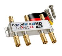 TronicXL 6 voies répartiteurs d'antenne coaxiaux HD 3D 4K pour DVBT DVBT2 DVBC Unicable TV Unicable 6 Prises HDTV Répartiteur Repartiteur pour TNT télévision par câble SAT dvbs dvbs2 distributeur