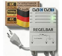 TronicXL Amplificateur de télévision par câble pour HD 3D 4K 8K adapté à PYUR Vodafone (25dB - 2 appareils)