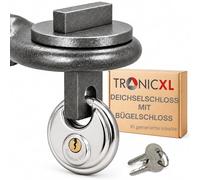 TronicXL Antivol de remorque pour camion et tracteur + serrure + 2 clés - Antivol - Convient pour œillets de traction DIN de 40 mm