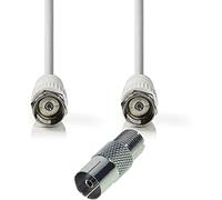 TronicXL Câble d'antenne avec fiche F courte de 0,2 m + adaptateur vers coaxial femelle.