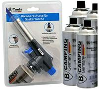 TronicXL Désherbeur manuel + 4 cartouches de gaz butane - Désherbeur de mauvaises herbes - Brûleur à gaz - Brûleur de mauvaises herbes - Lance-flammes avec allumage piézo