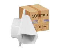 TronicXL Hotte d'évacuation d'air 100 mm avec clapet anti-retour I Hotte d'aération pour mur extérieur ventilation murale extérieure hotte de sèche-linge capot de ventilation clapet anti-retour hotte