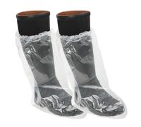TronicXL Lot de 100 surbottes jetables en film polyéthylène de qualité solide - Transparentes - Avec élastique - Protection de chaussures de pluie jetables