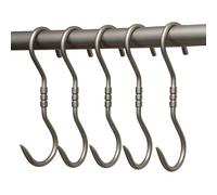 TronicXL Lot de 5 crochets professionnels en S - 260 x 10 mm - Crochets rotatifs en acier inoxydable - Crochets à viande pivotants pour suspendre des saucisses, parme, jambon, sanglier