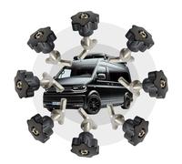 TronicXL Lot de 8 vis + écrous compatibles avec VW Bulli Bus T5 T6 Multivan - Accessoires pour rail de guidage - Charge sur rail - Vis de sécurité - Transporter California - Vis de fixation Multiflex