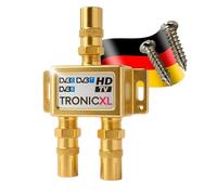TronicXL Premium Répartiteur d'antenne coaxial HD 3D 4K Répartiteur Souple pour DVBT DVBT2 DVBC Sat Unicable TV par câble Téléviseur numérique HDTV 2