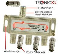 TronicXL Répartiteur 3 voies BK Câble Repartiteur d'antenne TV Antenne Satellite pour TNT télévision par câble SAT dvbs dvbs2 DVB