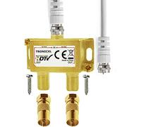 TronicXL Répartiteur d'antenne coaxial Premium HD 3D 4K répartiteur souple par exemple pour DVBT DVBT2 DVBC SAT Unicable TV par câble Unitymedia Vodafone Sky NetAachen Primacom TV numérique