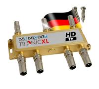 TronicXL Répartiteur satellite 4K 6 voies BK - Compatible TV 3D/HD - Passage CC - Câble - Pour télévision par câble DVBC par câble - Compatible avec PYUR Telecolumbus Primacom Vodafone Unitymedia FM