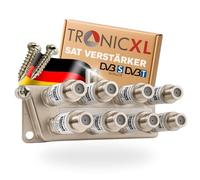 TronicXL Répartiteur satellite 8 voies 160 dB I Répartiteur d'antenne souple DVB-S2 DVB-T2 souple avec amplificateur d'antenne pour amplificateur de signal HDTV 3D 4K pour une bonne réception