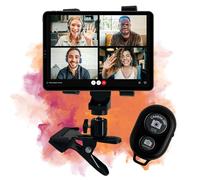 TronicXL Support de fixation pour tablette avec retardateur Bluetooth - Pour table, lit, bureau - Compatible avec iPad mini 1 2 3 4 5 - Trépied de table jusqu'à 10"