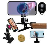 TronicXL Support de serrage pour Apple Magsafe iPhone Smartphone Trépied à pince avec télécommande Bluetooth I Support de téléphone portable Pince de bureau Sports de plein air