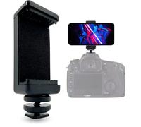 TronicXL Support de smartphone pour griffe de flash pour appareil photo - Compatible avec iPhone - Support de téléphone portable - Adaptateur ColdShoe - Support pour chaussure froide et filetage 1/4"