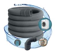TronicXL Tuyau de vidange professionnel, par exemple pour AEG, Miele, Siemens, Bosch, Neff, 22 mm coudé, 19 mm, droit, 0,5 bar, 60 °C, 1,5 m, pour lave-vaisselle, lave-linge, lave-vaisselle