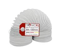 TronicXL Tuyau d'évacuation en PVC - Diamètre : 100/102 mm - 6 m - Pour sèche-linge, climatisation, hotte aspirante, sèche-linge - 100 mm - Accessoire de sèche-linge