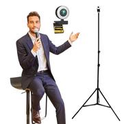 TronicXL Webcam autofocus avec lampe annulaire + trépied de 210 cm de haut Full HD 1920 x 1080p I 2 microphones stéréo réduction du bruit I pour ordinateur, PC, ordinateur portable pour Xbox