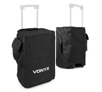 TRONIOS Vonyx SC12B, Pack de 2 Housses pour Enceintes 12″ avec Poche Accessoires, Protection Durable, Nylon Renforcé et Poignée Intégrée pour Transport Pro