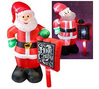 TRONJE Père Noël Gonflable 300cm - LED illuminé Santa Claus XXL Figure de Saint-Nicolas décoration de Noël IP44 extérieur